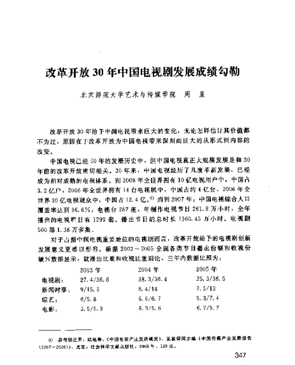 改革开放30年中国电视剧发展成绩勾勒