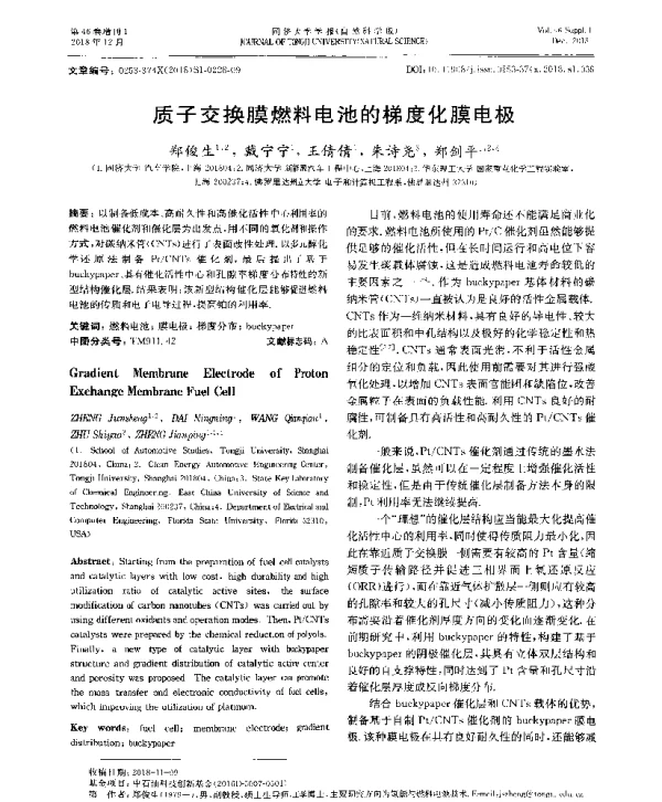 质子交换膜燃料电池的梯度化膜电极