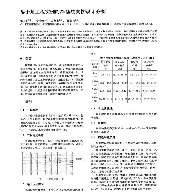 基于某工程实例的深基坑支护设计分析