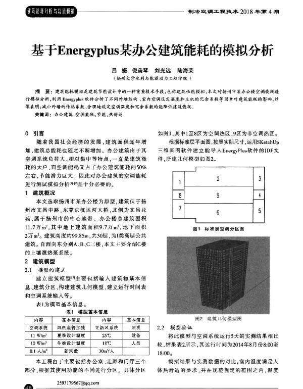 基于Energyplus某办公建筑能耗的模拟分析