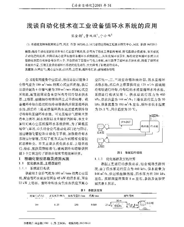 浅谈自动化技术在工业设备循环水系统的应用