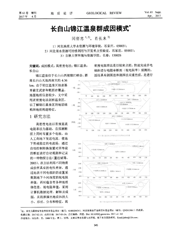 长白山锦江温泉群成因模式