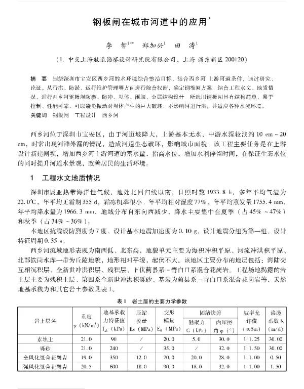 钢板闸在城市河道中的应用