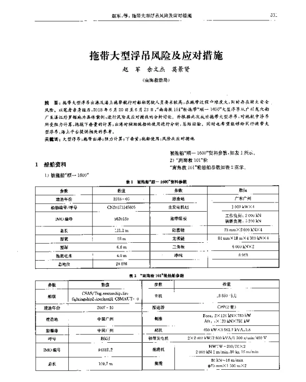 拖带大型浮吊风险及应对措施