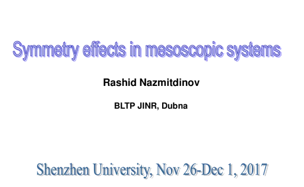Symmetryeffectsinmesoscopicsystems