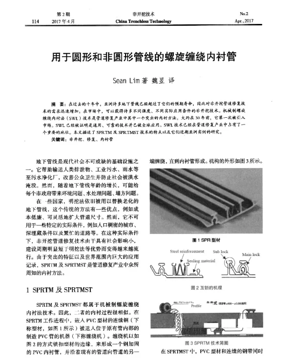 用于圆形和非圆形管线的螺旋缠绕内衬管