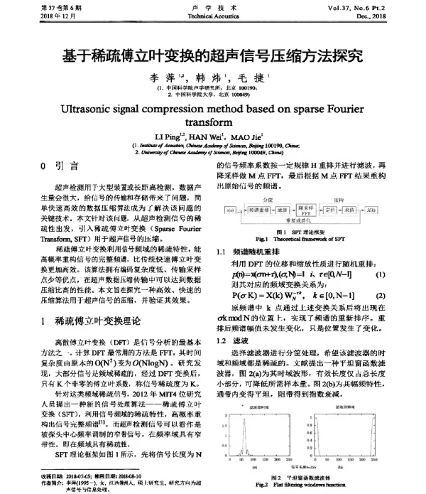 基于稀疏傅立叶变换的超声信号压缩方法探究