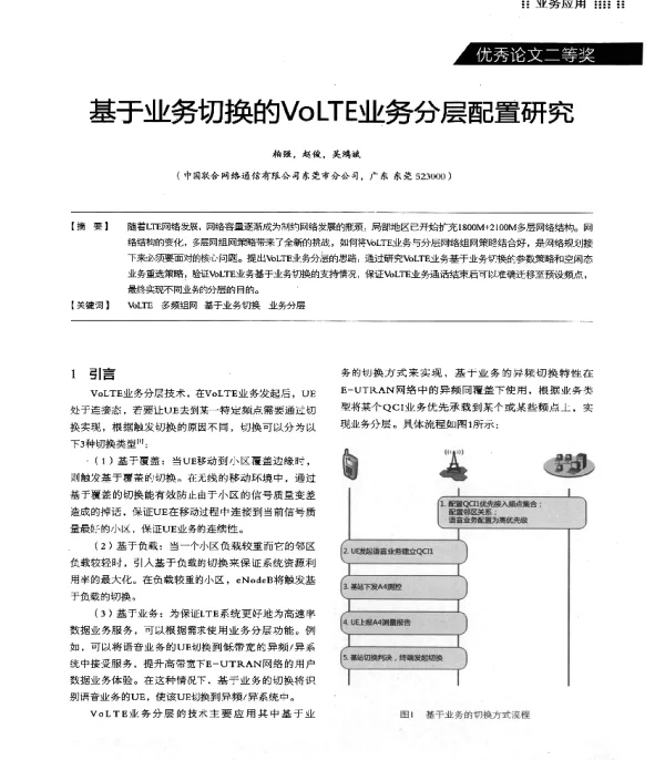 基于业务切换的VoLTE业务分层配置研究