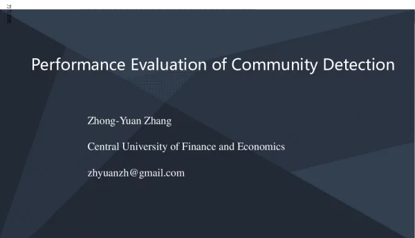 PerformanceEvaluationofCommunityDetection
