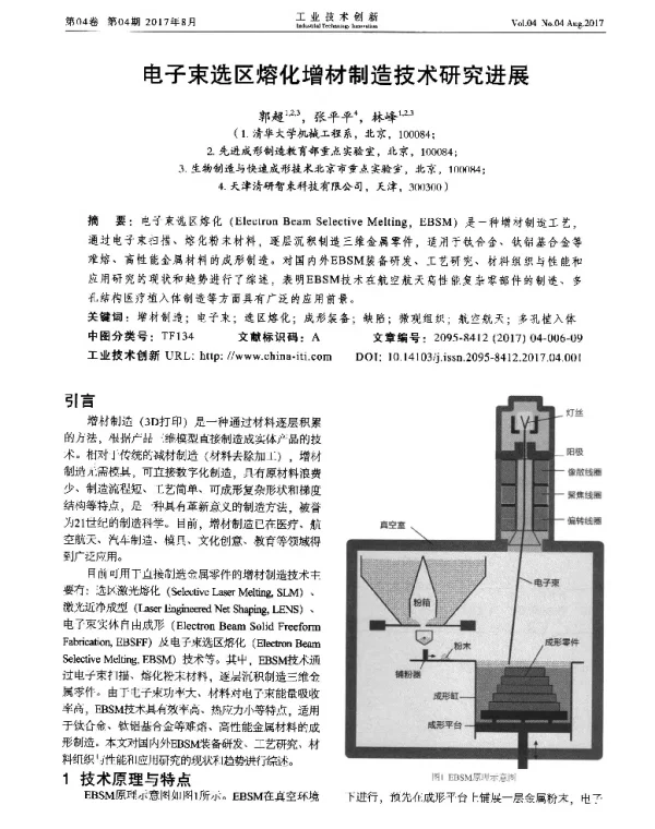 电子束选区熔化增材制造技术研究进展