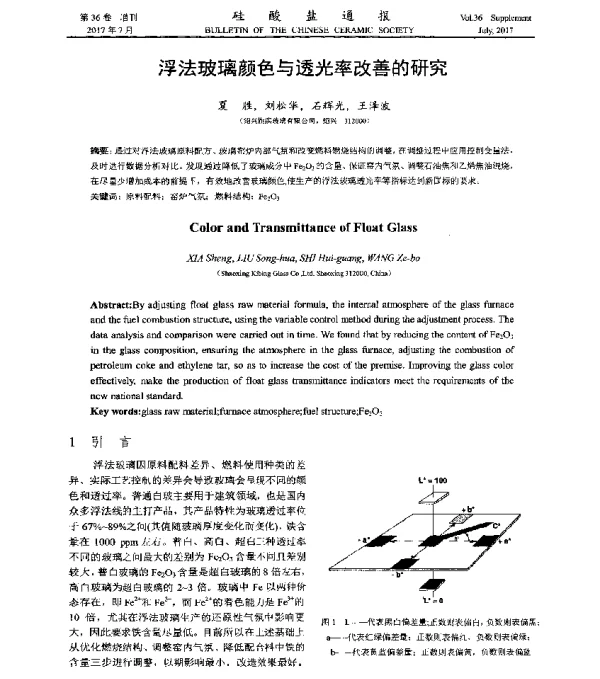 浮法玻璃颜色与透光率改善的研究