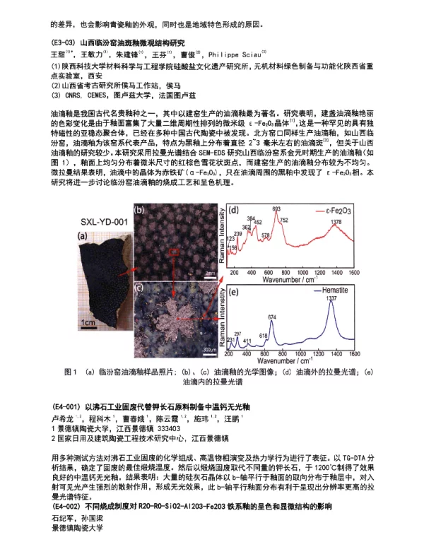 不同烧成制度对R2O-RO-SiO2-Al2O3-Fe2O3铁系釉的呈色和显微结构的影响