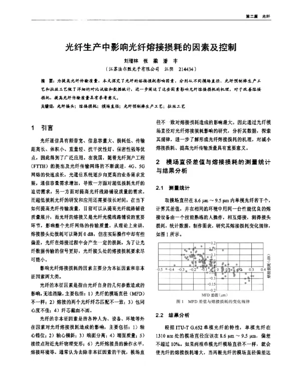 光纤生产中影响光纤熔接损耗的因素及控制
