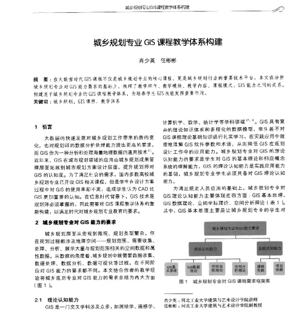 城乡规划专业GIS课程教学体系构建