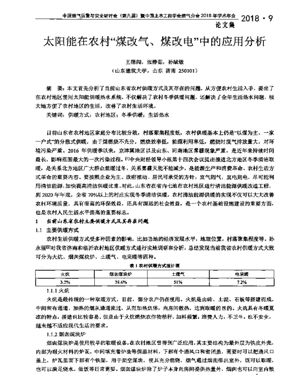 太阳能在农村“煤改气、煤改电”中的应用分析