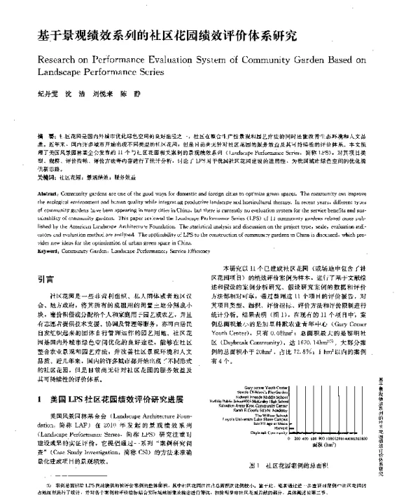 基于景观绩效系列的社区花园绩效评价体系研究