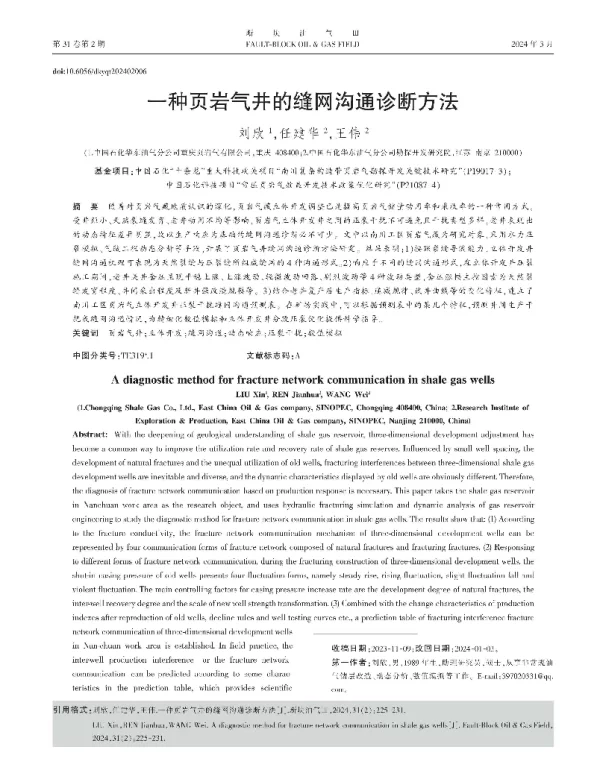 一种页岩气井的缝网沟通诊断方法