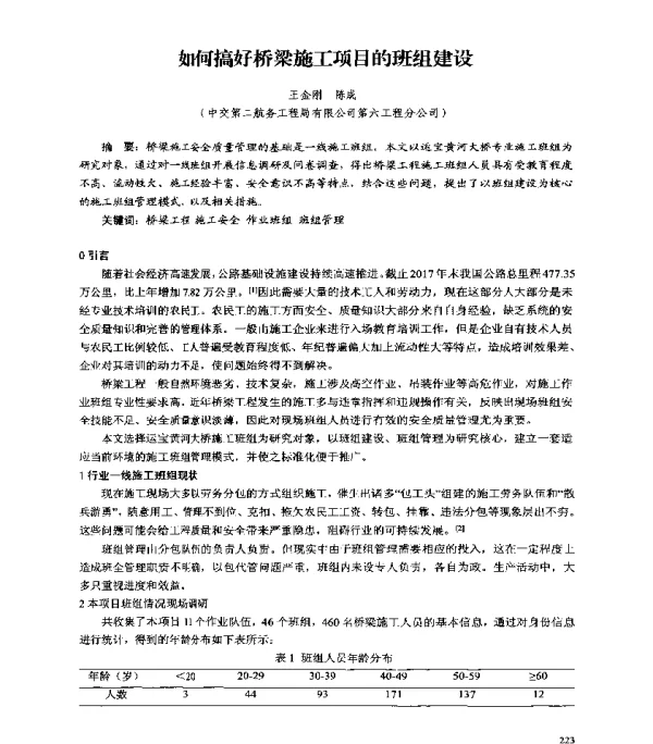 如何搞好桥梁施工项目的班组建设