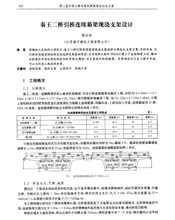 秦王二桥引桥连续箱梁现浇支架设计