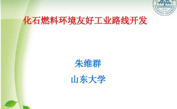 化石燃料环境友好工业路线开发