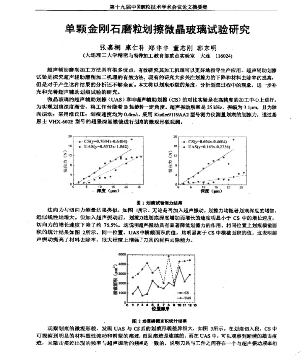 单颗金刚石磨粒划擦微晶玻璃试验研究