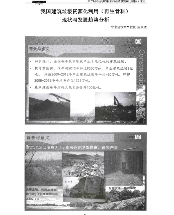 我国建筑垃圾资源化利用(再生骨料)现状与发展趋势分析