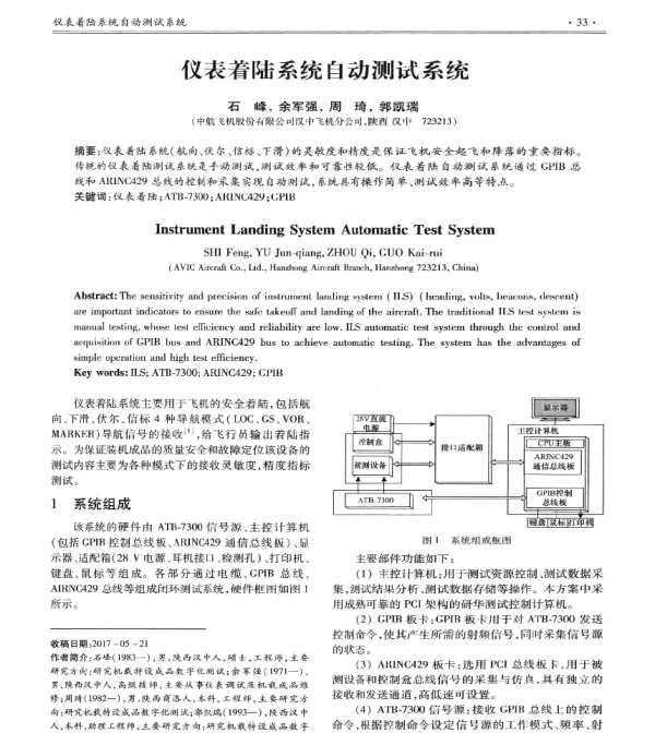 仪表着陆系统自动测试系统