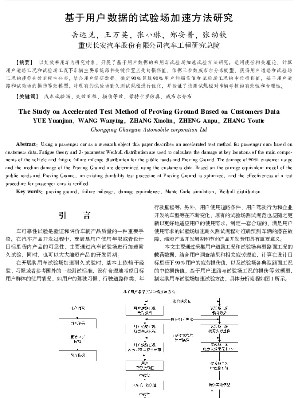 基于用户数据的试验场加速方法研究