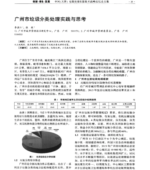 广州市垃圾分类处理实践与思考