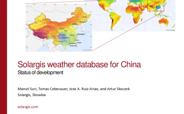 SolargisweatherdatabaseforChinaStatusofdevelopment