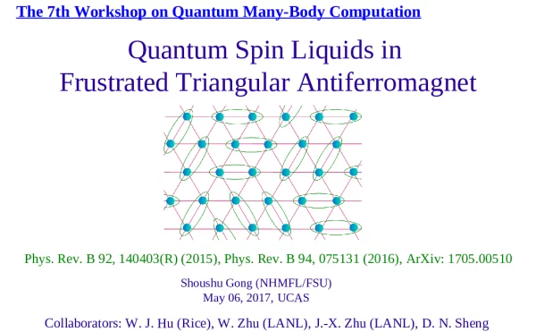 QuantumSpinLiquidsinFrustratedTriangularAntiferromagnet