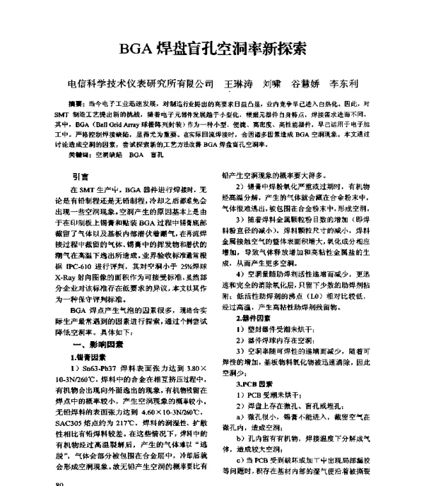 BGA焊盘盲孔空洞率新探索