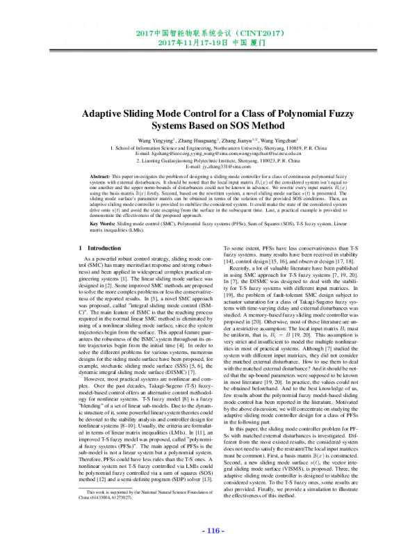 AdaptiveSlidingModeControlforaClassofPolynomialFuzzySystemsBasedonSOSMethod