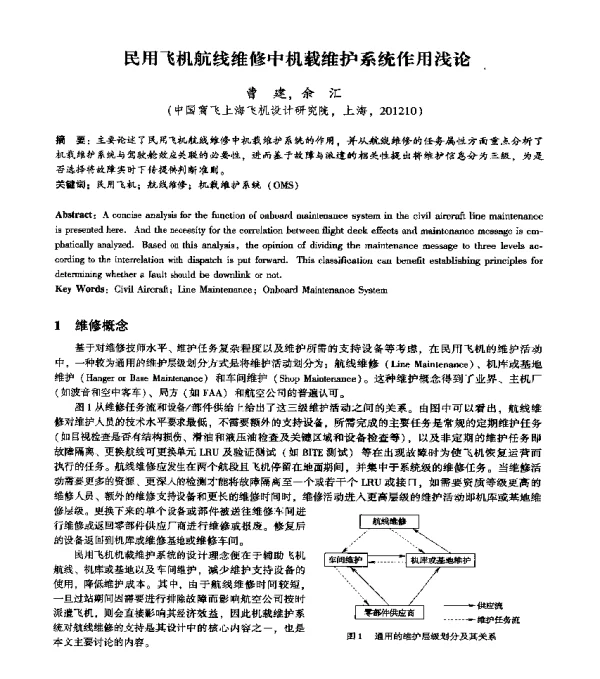 民用飞机航线维修中机载维护系统作用浅论