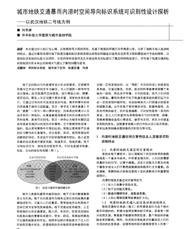 城市地铁交通暴雨内涝时空间导向标识系统可识别性设计探析--以武汉地铁二号线为例