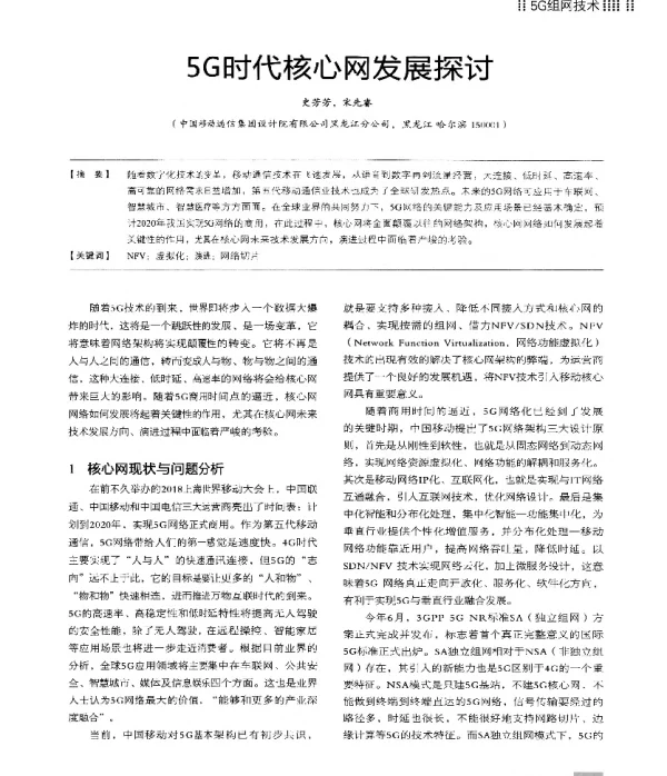 5G时代核心网发展探讨