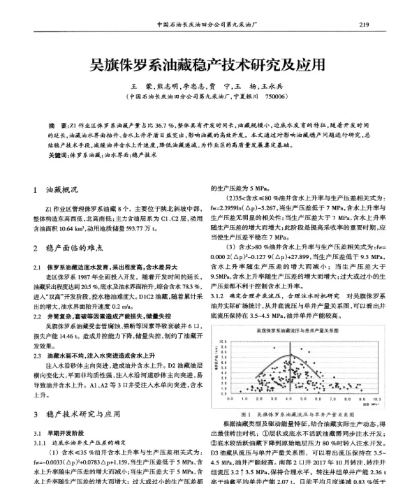 吴旗侏罗系油藏稳产技术研究及应用