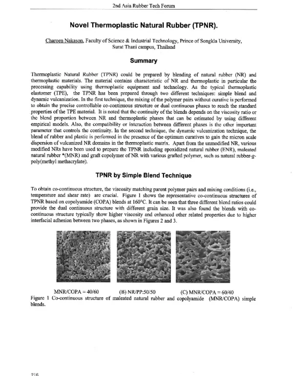 NovelThermoplasticNaturalRubber(TPNR)