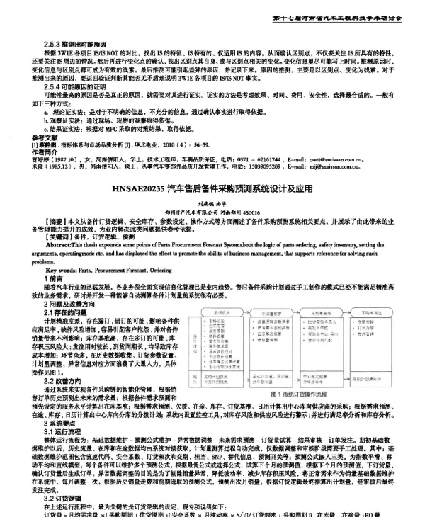 汽车售后备件采购预测系统设计及应用