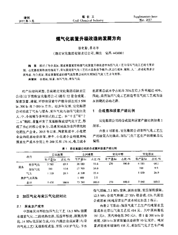 煤气化装置升级改造的发展方向
