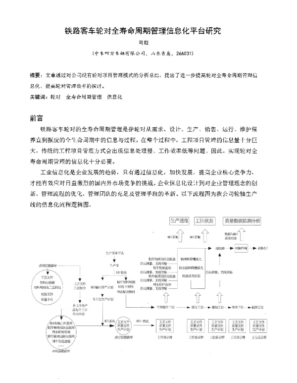 铁路客车轮对全寿命周期管理信息化平台研究