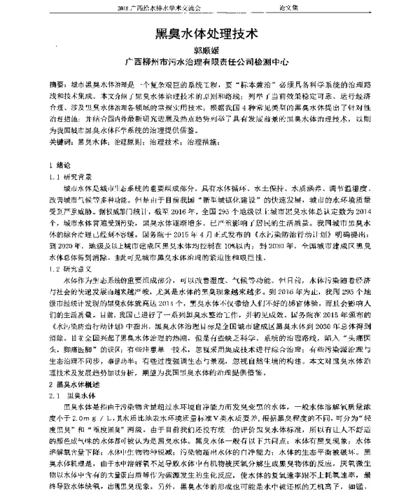 黑臭水体处理技术