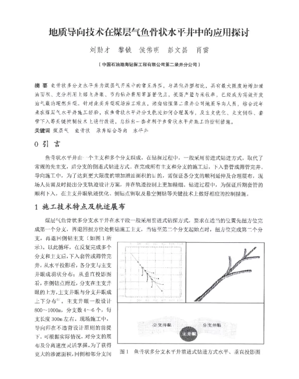地质导向技术在煤层气鱼骨状水平井中的应用探讨