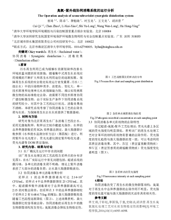 臭氧紫外线协同消毒系统的运行分析