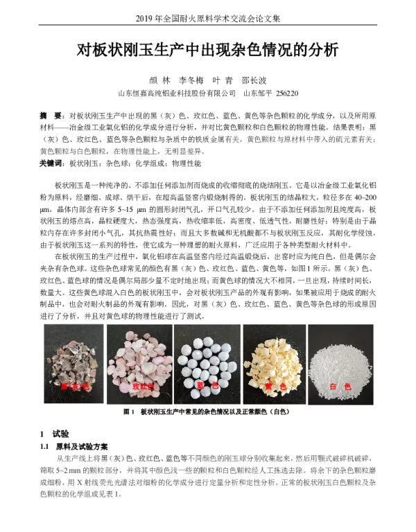 对板状刚玉生产中出现杂色情况的分析