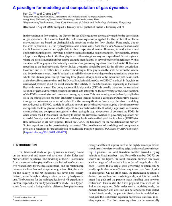 Aparadigmformodelingandcomputationofgasdynamics