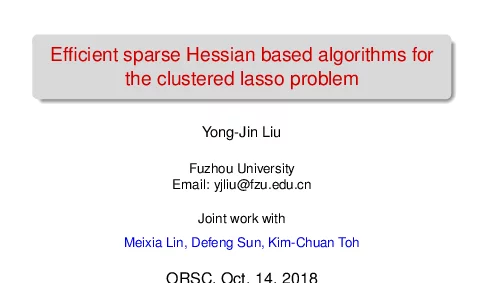 EfficientsparseHessianbasedalgorithmsfortheclusteredlassoproblem