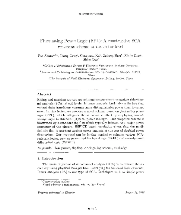 FluctuatingPowerLogic(FPL)AconstructiveSCAresistantschemeattransistorlevel