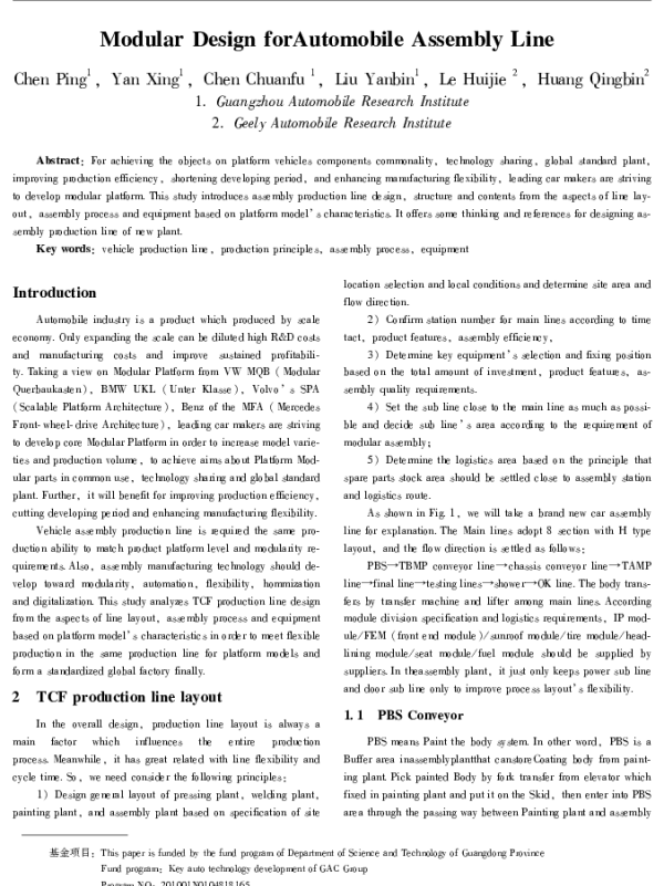 ModularDesignforAutomobileAssemblyLine