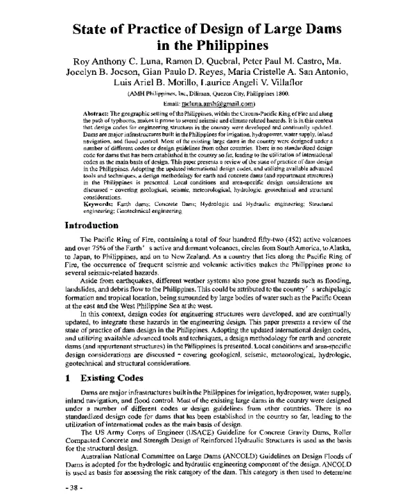 StateofPracticeofDesignofLargeDamsinthePhilippines